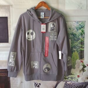 Disney The Nightmare Before Christmas Jacket Hoodie Patchwork Womens Size XL